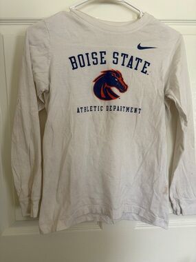 Nike White Boise State Blue & Orange Long Sleeve Tee
